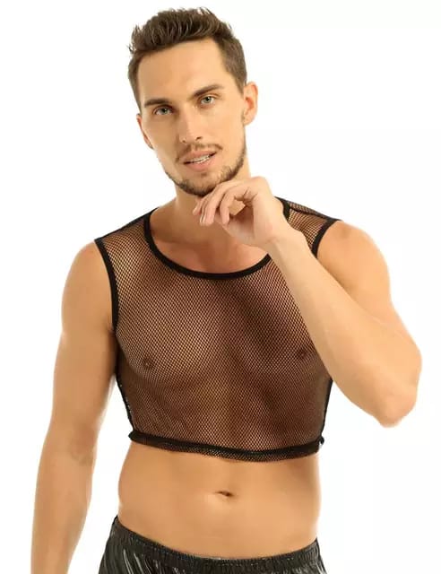 Crop Top Transparente - Negro K63