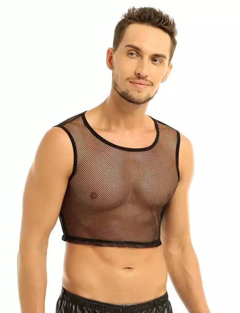 Crop Top Transparente - Negro K63