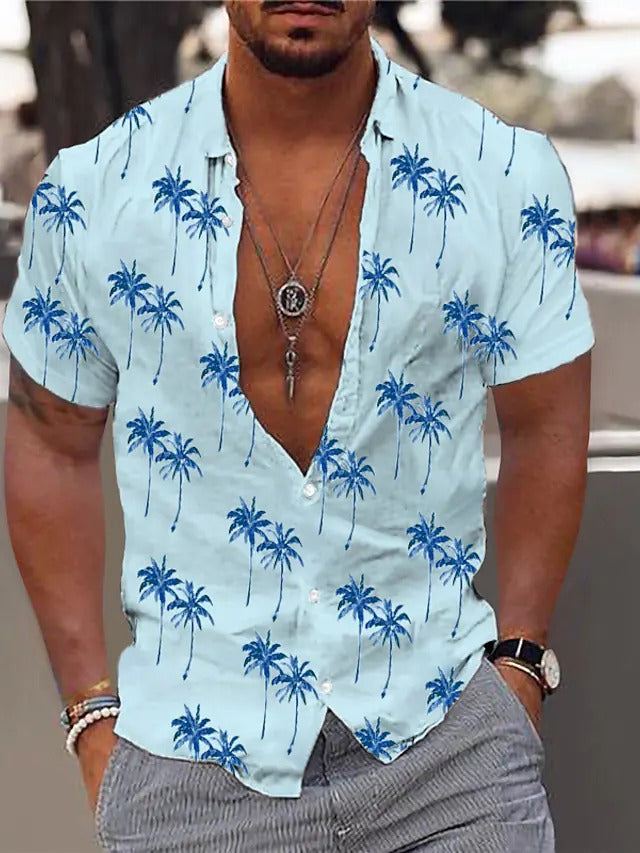 Camisa Playera Casual/ Celeste C147