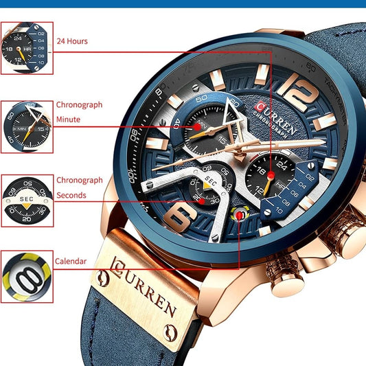 Curren Blue Leather Watch