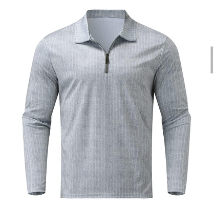 Pre-Sale Long Sleeve Casual Polo Shirt Gray