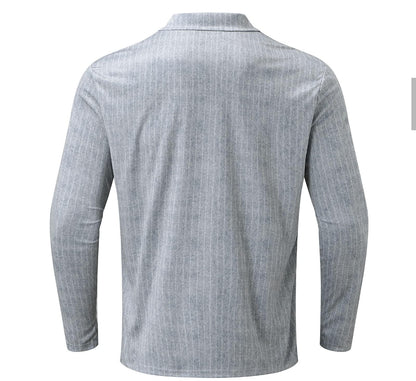 Pre-Sale Long Sleeve Casual Polo Shirt Gray