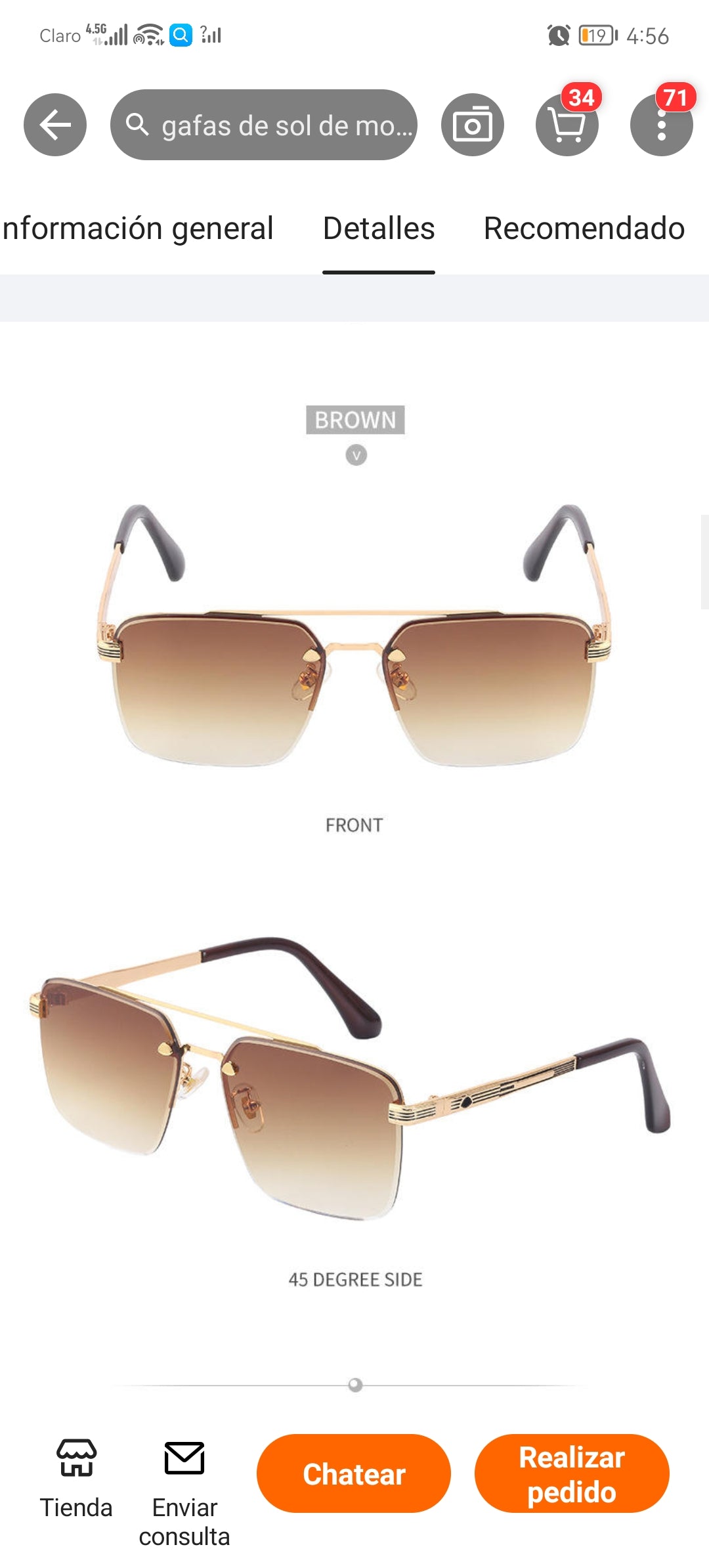 Pre-venta Lentes de Sol / cafeC46